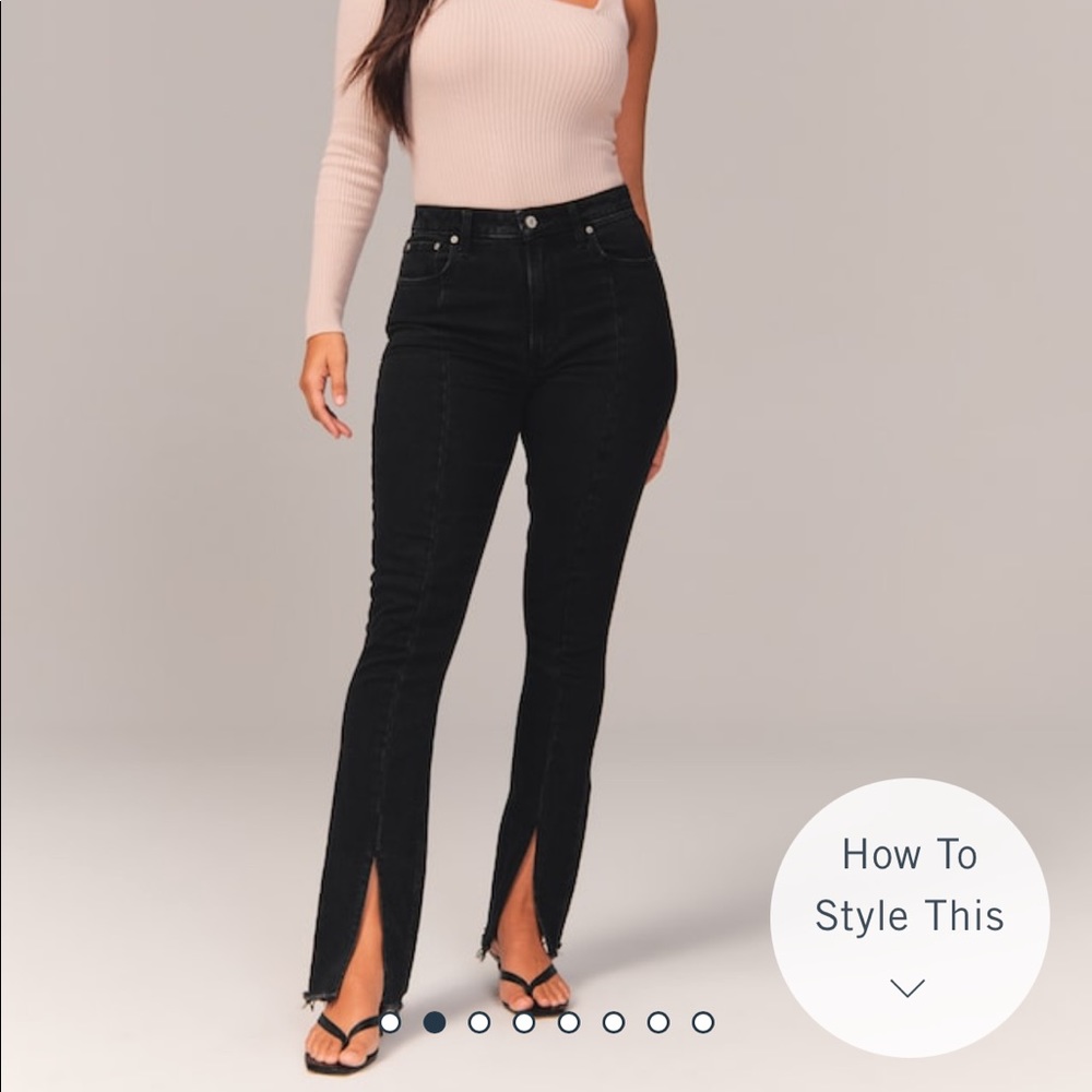 Black Abercrombie Split Bottom Jean